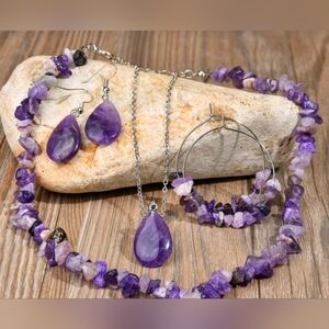 6 PC Purple Amethyst Jewelry Set